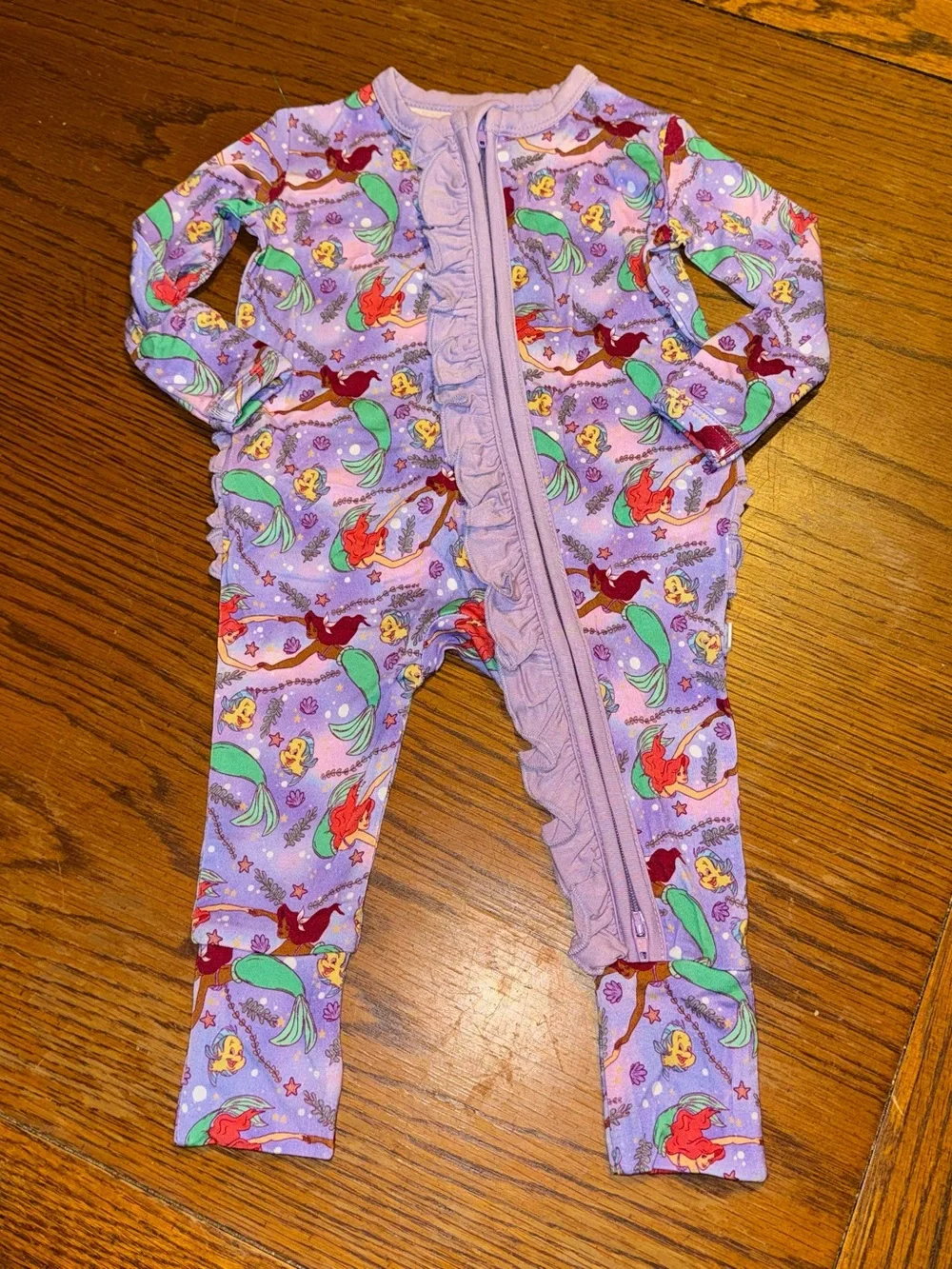 Little Snuggles Baby Girls Size 0-3 months Ariel Bamboo Zippy Sleeper New NWOT
